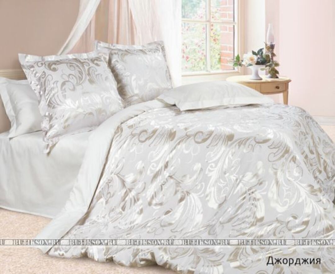Комплект постельного белья для свадебных номеров Джорджия Эстетика <евро жаккард сатин>(Текстиль для отелей)