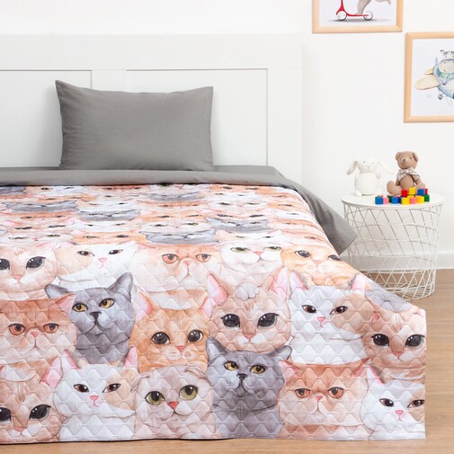 Покрывало детское ультрастеп Юниор, Happy cats <7475399 Happy cats, 145*210, 1,5 спальные>