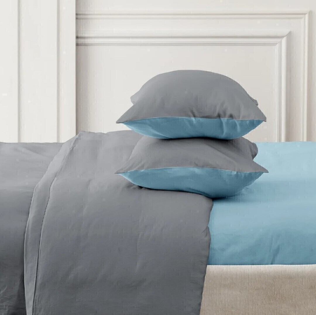 КПБ семейный перкаль нав 50*70 Унисон <86061-13/86018-6 Grigio  Unicolor>