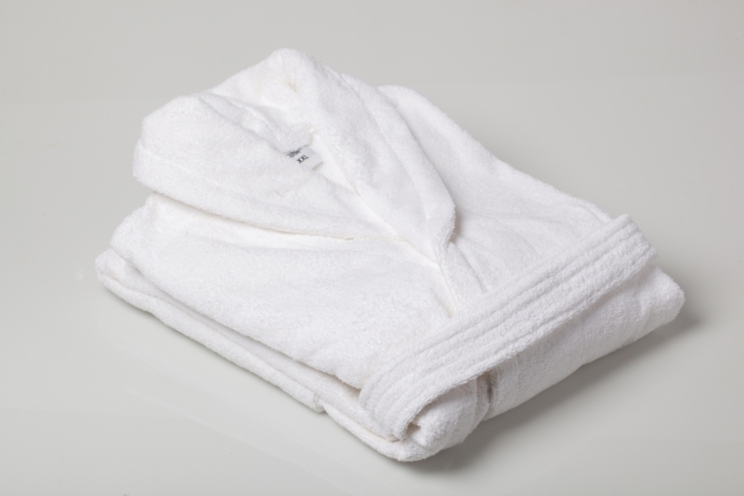 Халат махровый шалька, цвет белый <все размеры>(Текстиль для отелей)