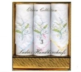 Платки носовые женские подарочные упак 3шт. Пв48 Etnica collection (арт.Пв48 )