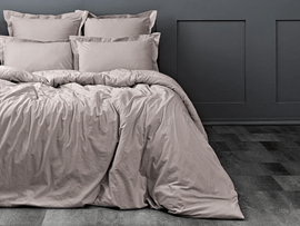 КПБ евро теплый лен с простыней на резинке (180*200*30) Koenigson<13-4108 Liam>