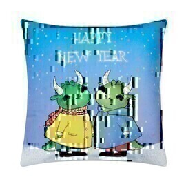 Подушка декоративная 40*40 велюр Этель Н.Г.<9822175 Happy New Year >(Новогодний ассортимент)