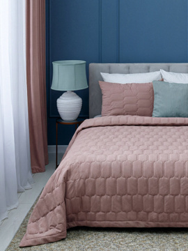 Покрывало стеганое велюровое SUN Decor Magic, BASE, ROSE<BASE, 220*240, Евро, ROSE>