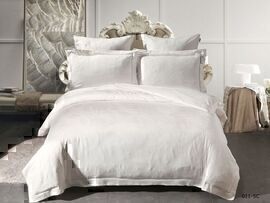 Комплект постельного белья для свадебных номеров SC Клео<евро лен-жаккард SC-011>(Текстиль для отелей)