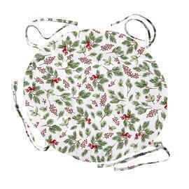 Чехол на табурет с тафтингом d40 рогожка Венге<988504 арт 903 рис 60100-1 White Сhristmas Н.Г.>(Новогодний ассортимент)