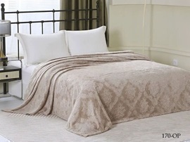 Плед однотонный жаккард Элит Реноме евро (200*220), 170 вензель песочный<170 вензель песочный> (арт.07/123)