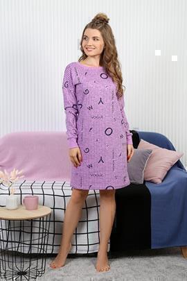 Сорочка ночная женская Оптика-1 футер 2х нитка Виотекс Скидка 10% (арт.НС-422)