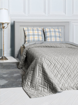 Покрывало стеганое велюровое ADRIA Decor Magic, GRANDE, SMOKE<GRANDE, 240*260, Евро-макси, SMOKE>